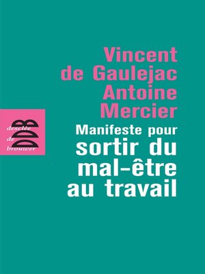 cover image of Manifeste pour sortir du mal-être au travail